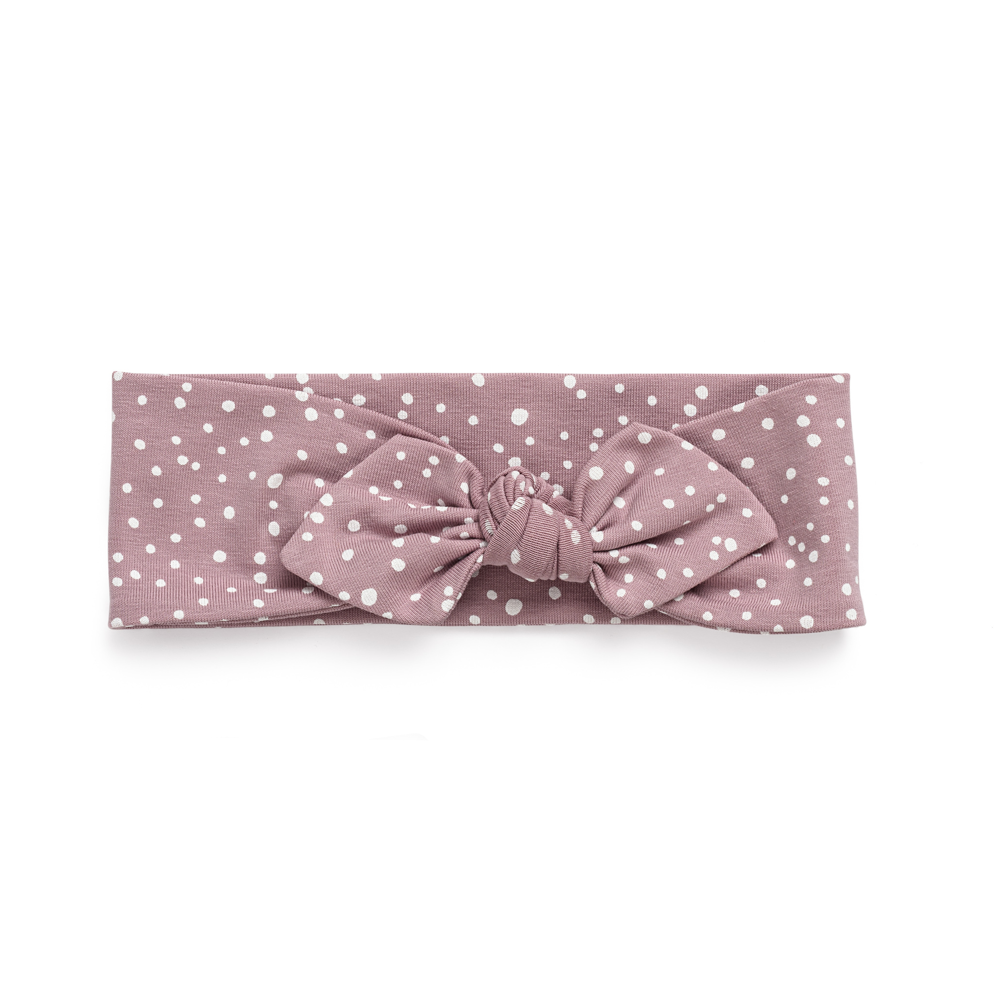 Headband with bow - pink with dots