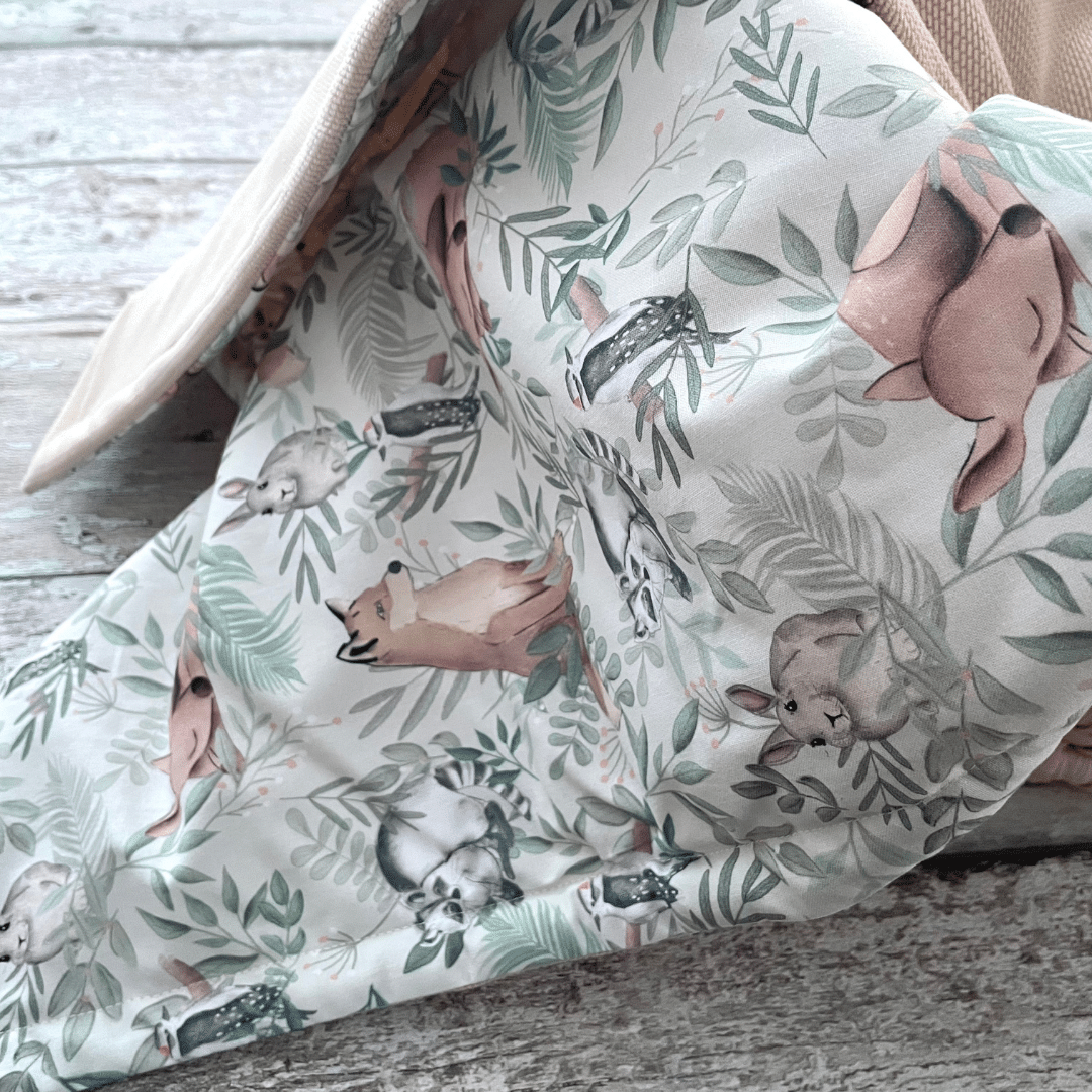 Beige Blanket - Forest Animals