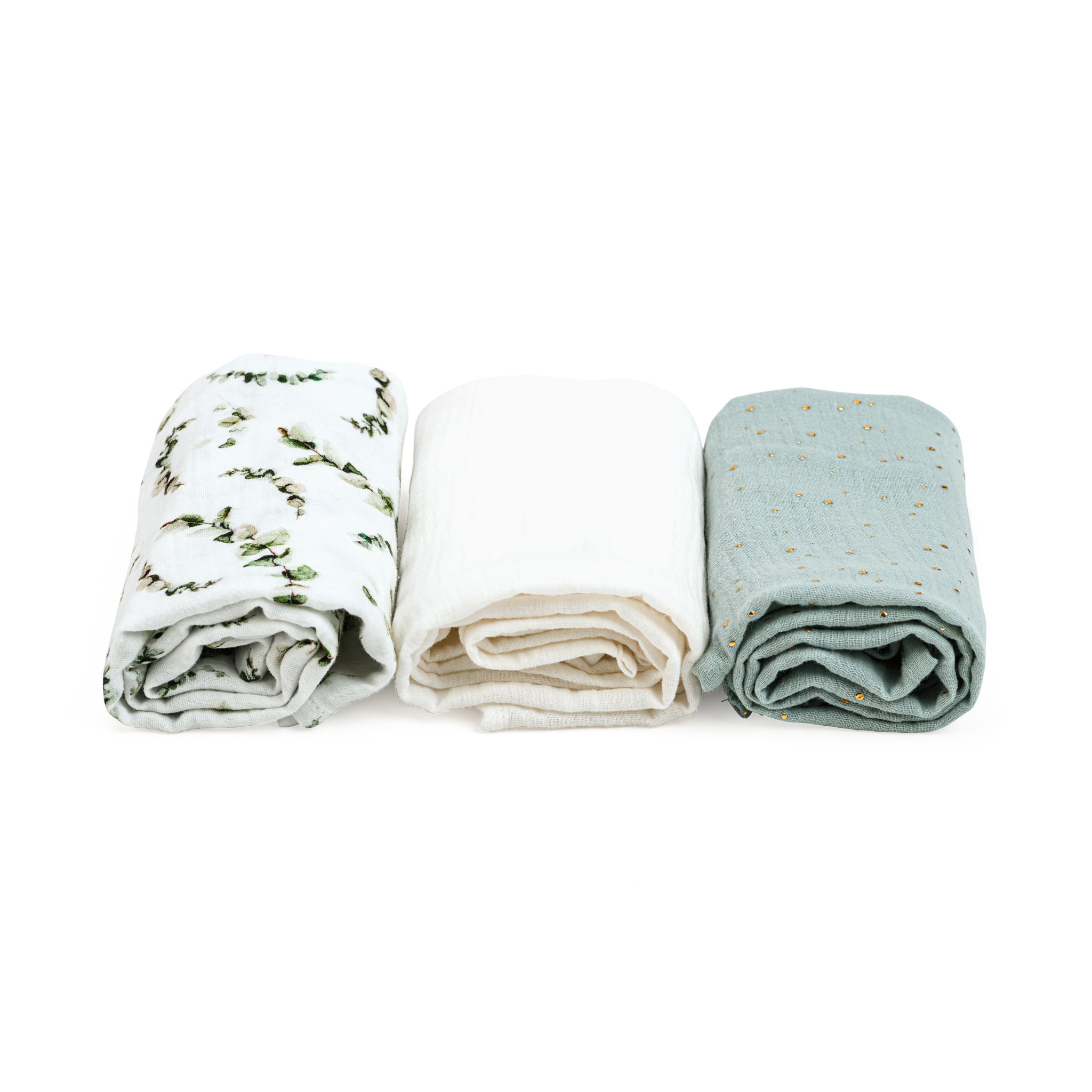 Muslin Cloth 60x60cm - Set of 3 - eucalyptus