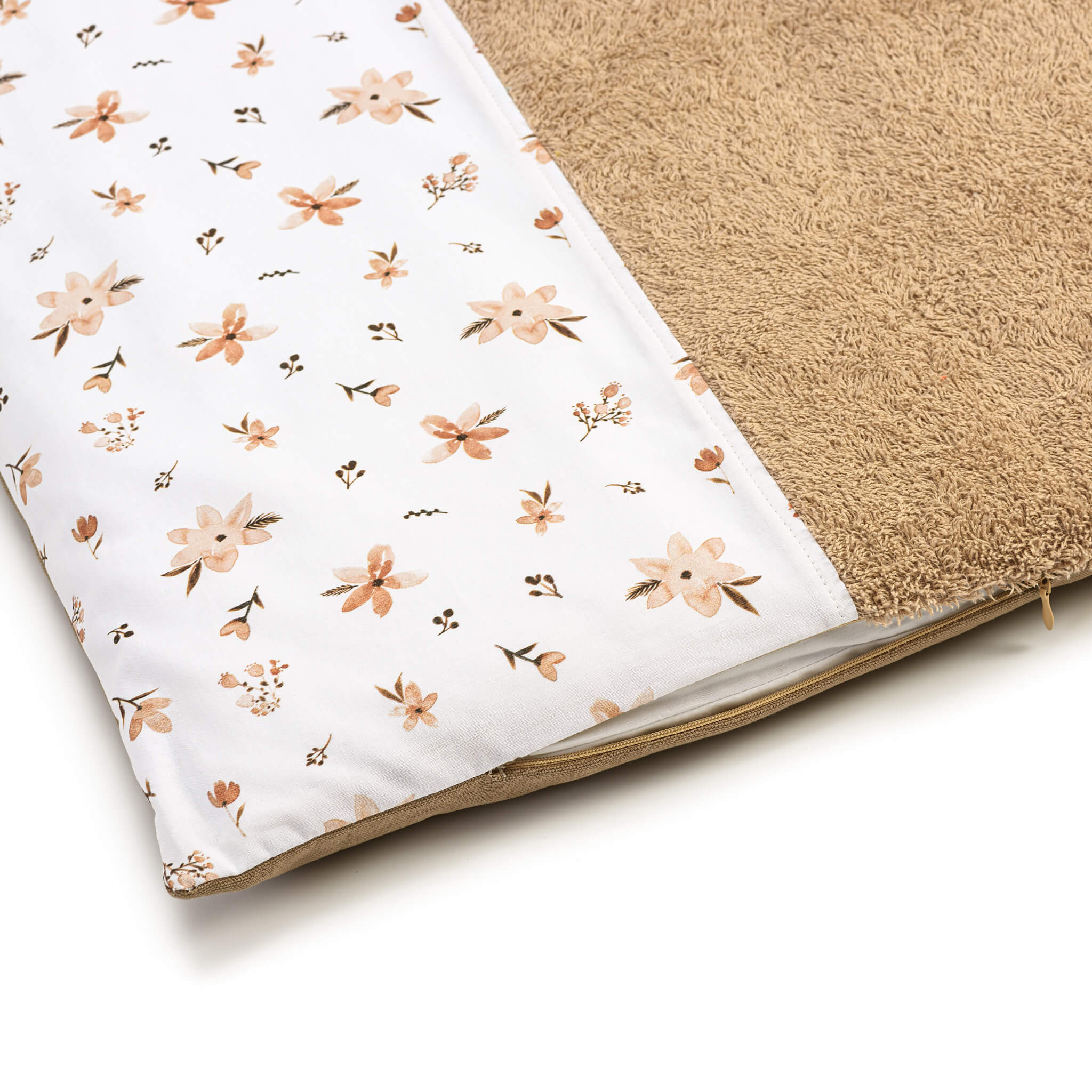 Changing pad with cover - Brown flowers