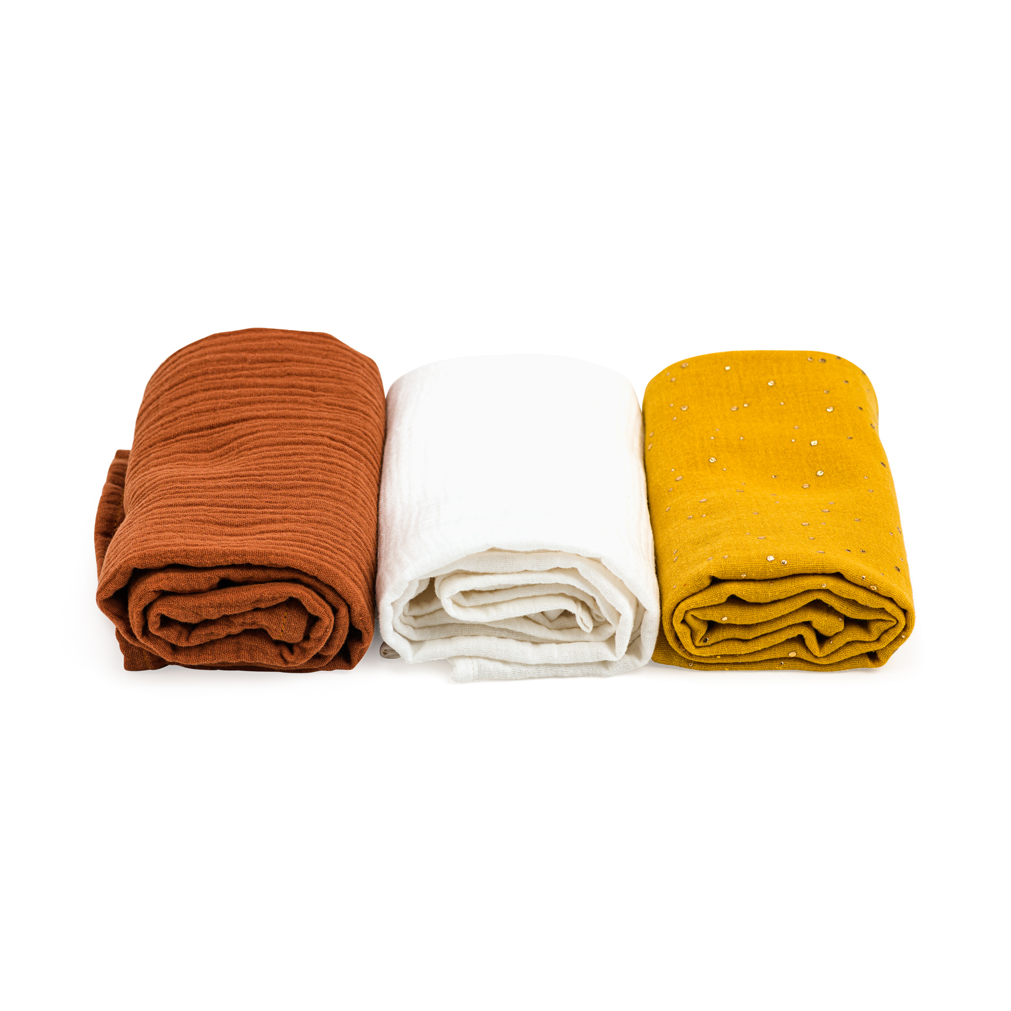Muslin Cloth 60x60cm - Set of 3 - spicy mustard