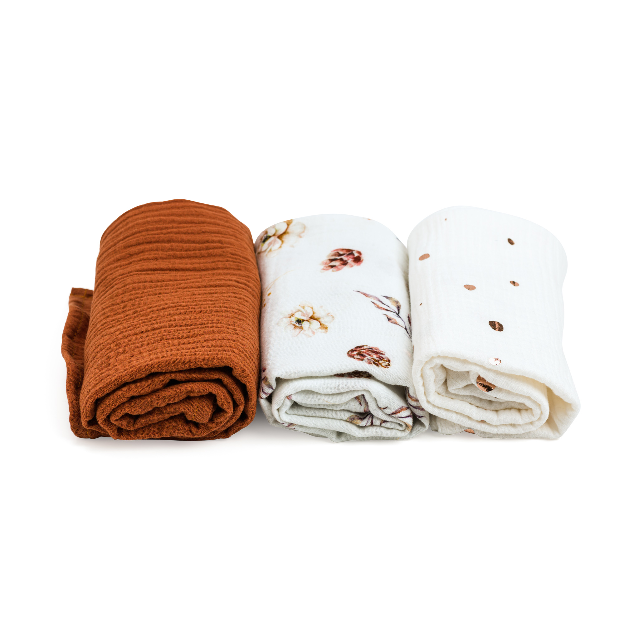 Muslin Cloth 60x60cm - Set of 3 - Winter flowers