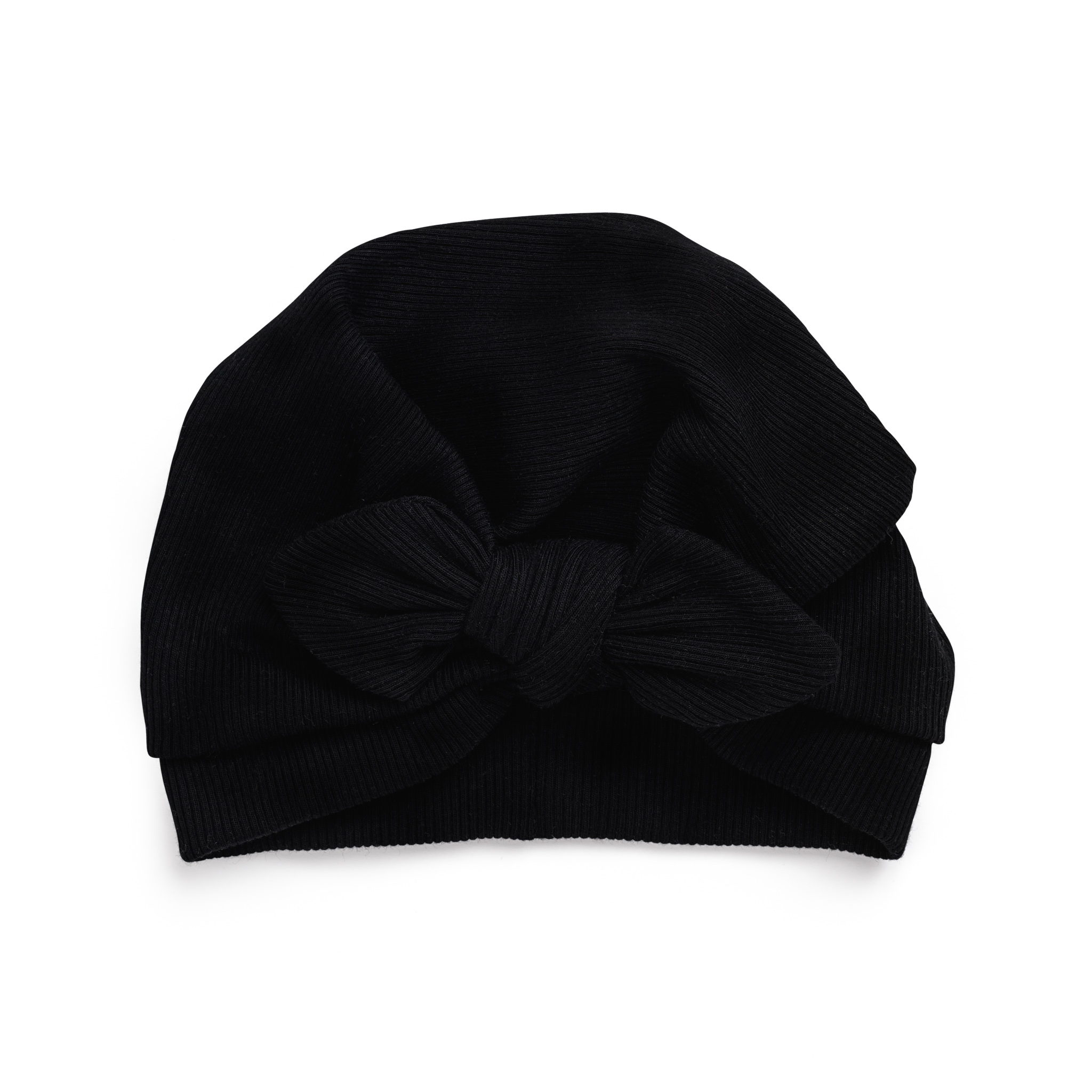 Turban hat with bow - black