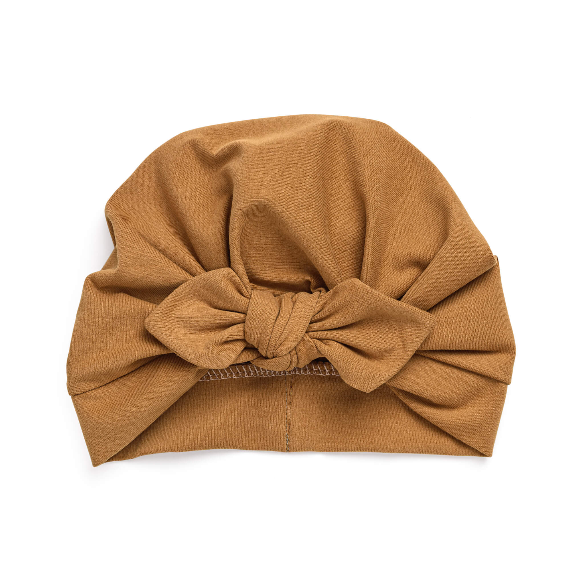Turban hat with bow - caramel brown