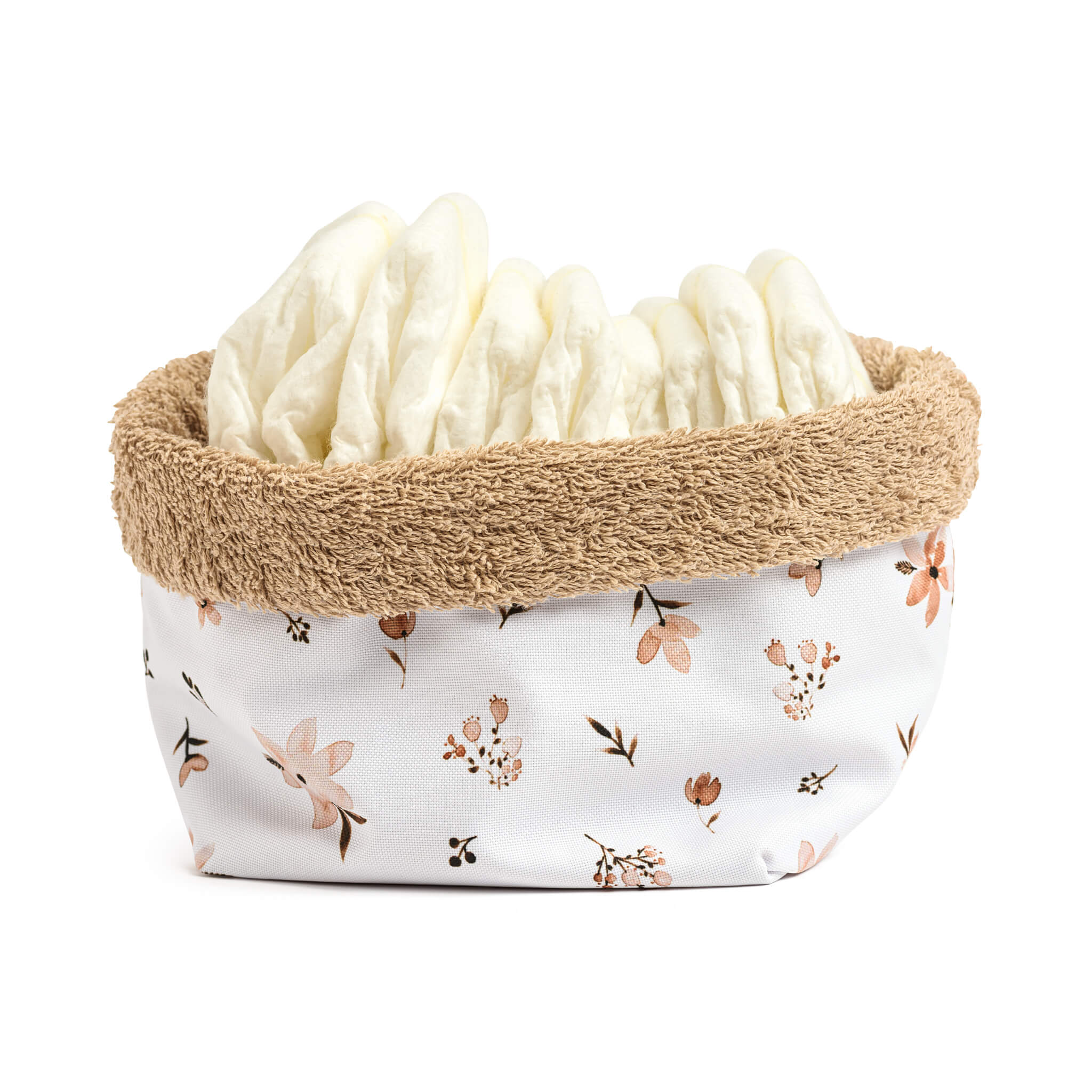 Storage basket - Brown Flowers