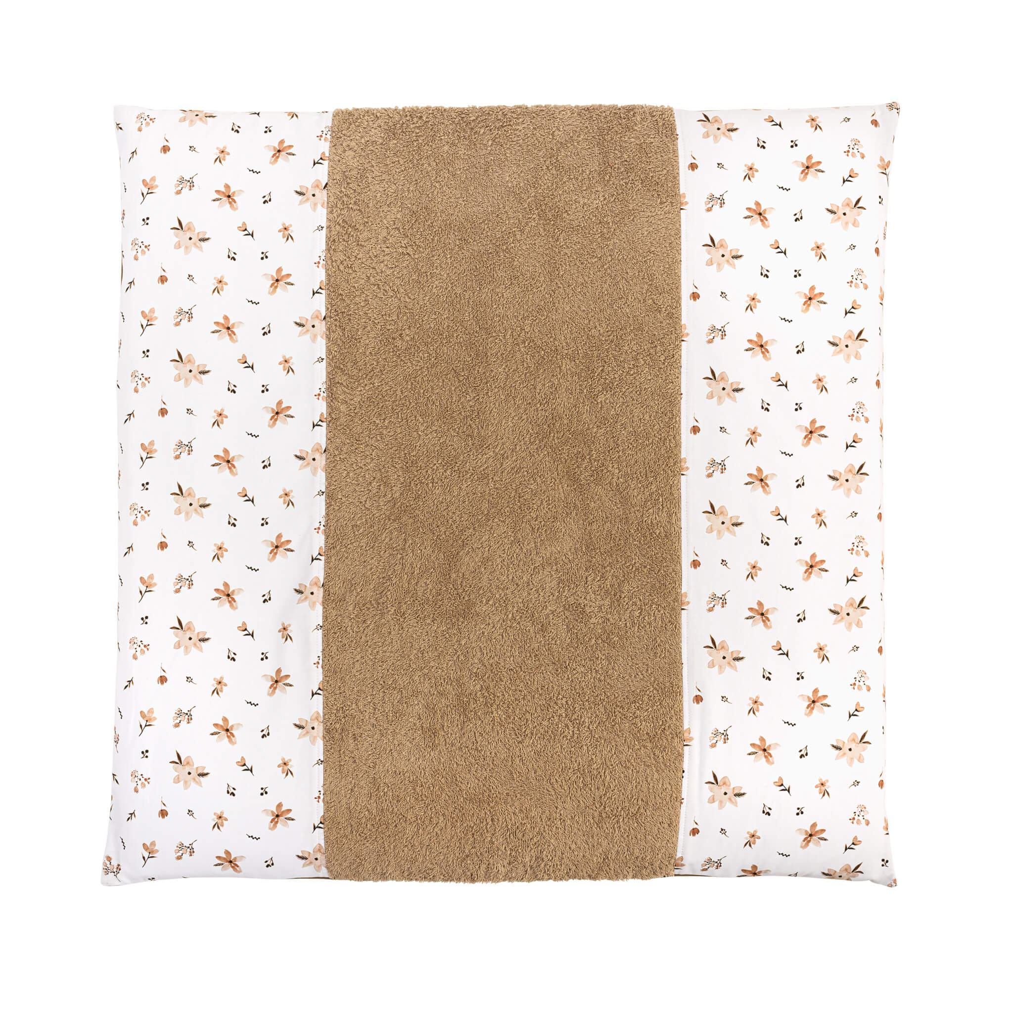 Changing pad with cover - Brown flowers