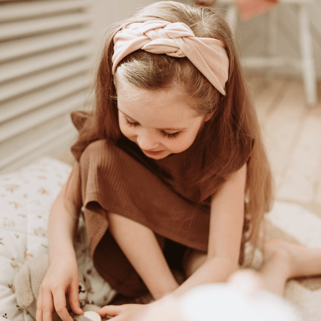 Sailors knot headband Set -Mommy and Me  - nude pink