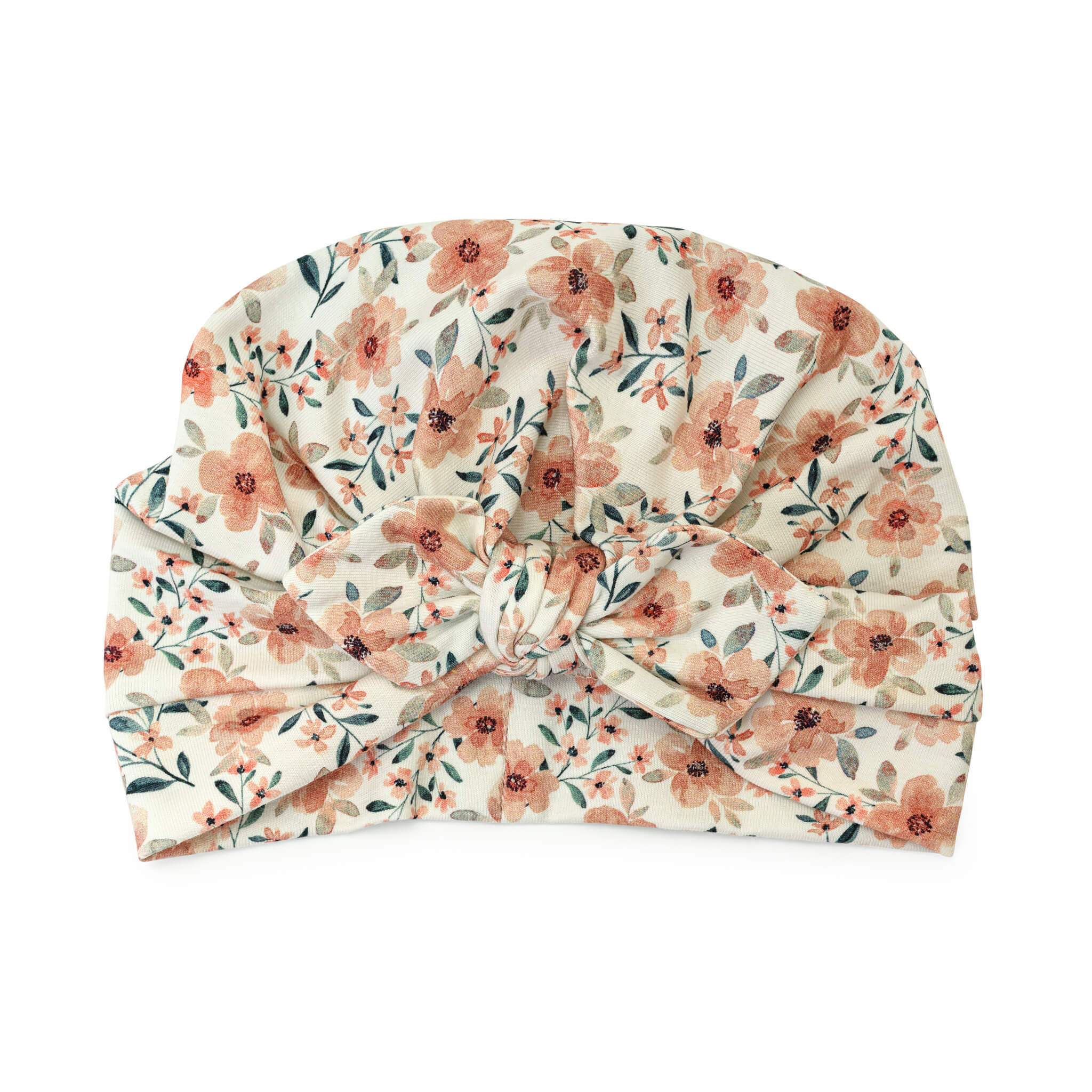 Turban hat with bow - spring flowers