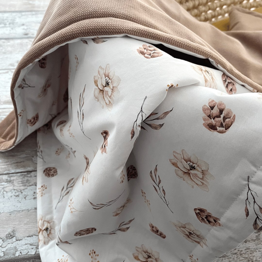 Brown blanket - Winter flowers